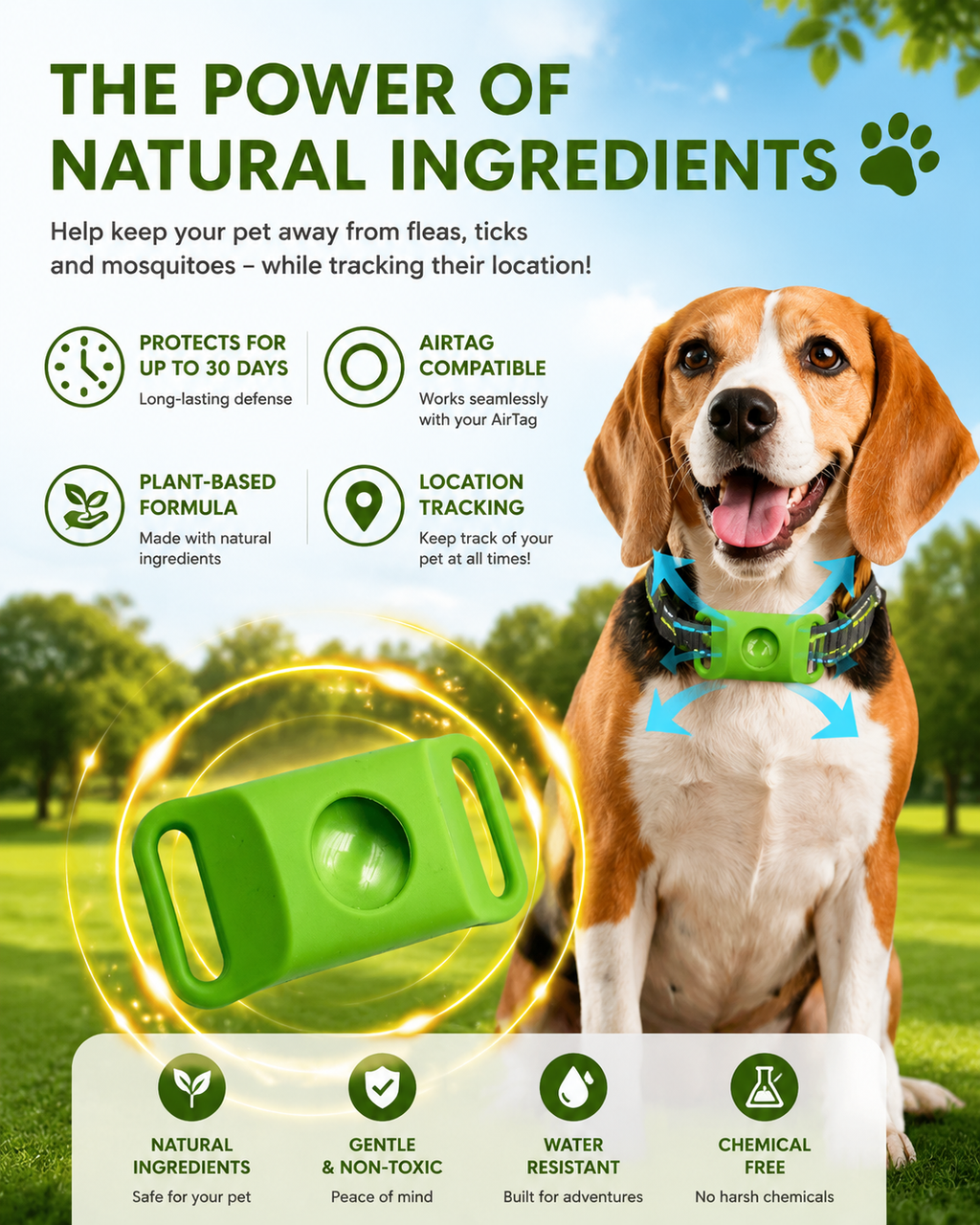 Natural Flea &amp; Tick Protection Collar