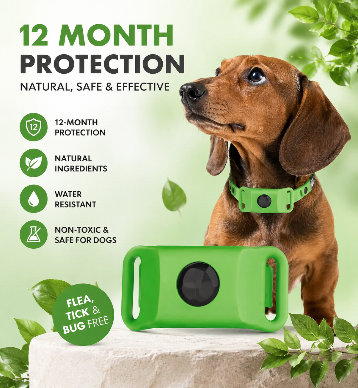 Natural Flea &amp; Tick Protection Collar